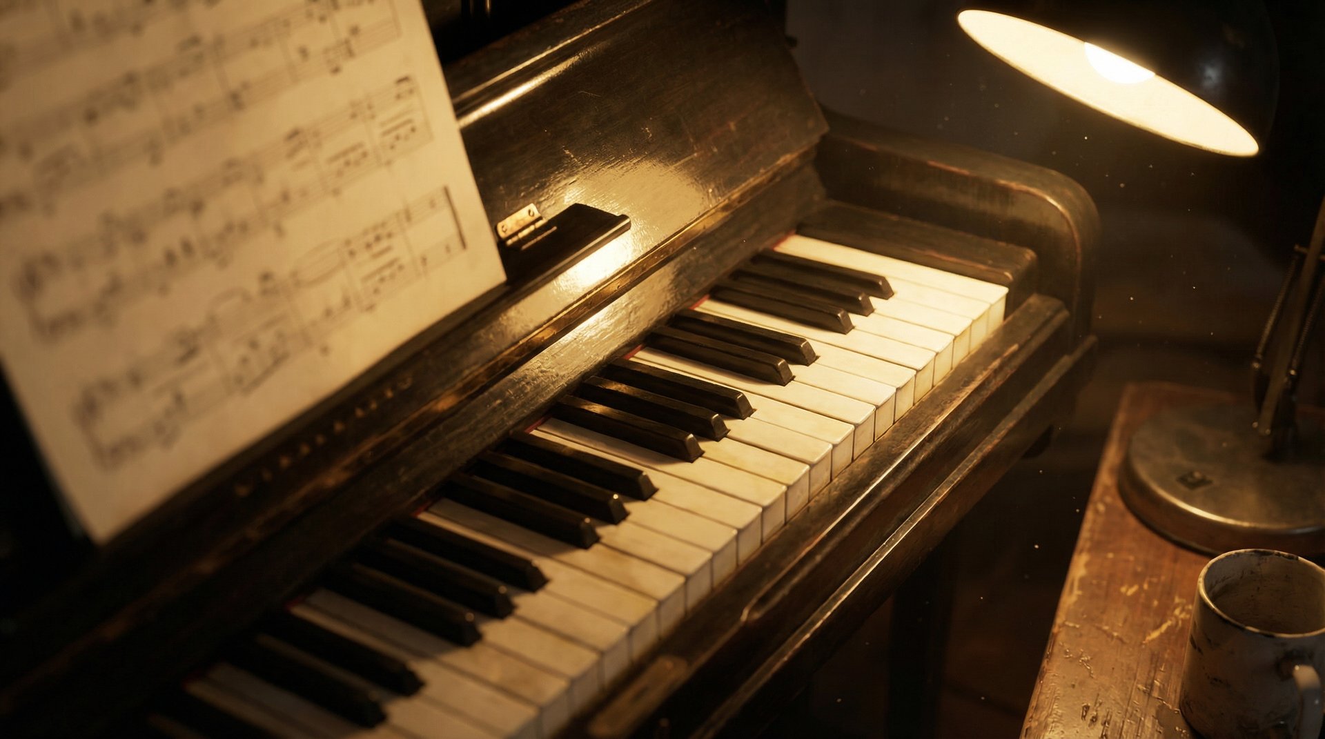 Warme piano in huiselijke sfeer